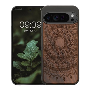Husa Kwmobile pentru Google Pixel 9 Pro XL, Maro, Lemn/Silicon, KWM000020QT003C - Img 2
