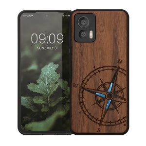 Husa Kwmobile pentru Motorola Edge 30 Neo, Maro/Albastru, Lemn, KWM000018RR002C - Img 2