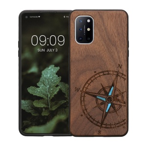 Husa Kwmobile pentru OnePlus 8T, Maro/Albastru, Lemn, KWM0000123P006C - Img 2