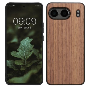 Husa Kwmobile pentru OnePlus Nord 4, Maro, Lemn/Silicon, KWM000022VL001C - Img 1