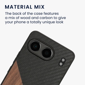 Husa Kwmobile pentru OnePlus Nord 4, Maro/Negru, Lemn/Silicon, KWM000022VK001C - Img 4