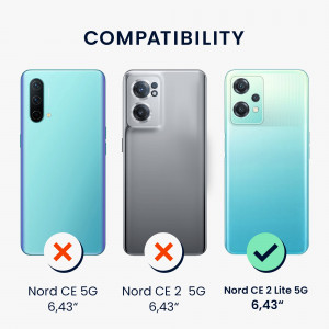 Husa Kwmobile pentru OnePlus Nord CE 2 Lite 5G, Silicon, Transparent/Negru, 58758.01 - Img 6