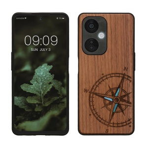 Husa Kwmobile pentru OnePlus Nord CE 3 Lite/Nord N30, Maro/Albastru, Lemn, KWM000022NS001C - Img 1