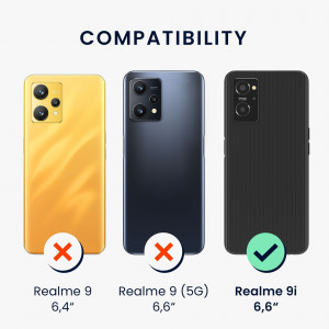 Husa Kwmobile pentru Realme 9i, Silicon, Negru/Alb, 58694.01 - Img 6