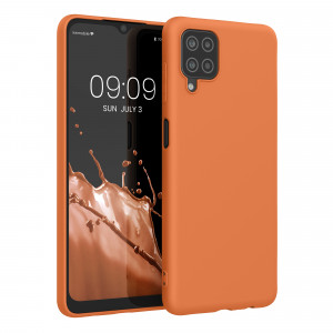 Husa Kwmobile pentru Samsung Galaxy A12, Silicon, Portocaliu, 54048.150 - Img 1
