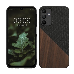 Husa Kwmobile pentru Samsung Galaxy A15 5G, Maro/Negru, Lemn, KWM000021OT001C - Img 1