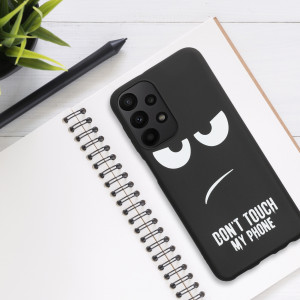 Husa Kwmobile pentru Samsung Galaxy A23, Silicon, Negru/Alb, 58242.01 - Img 3