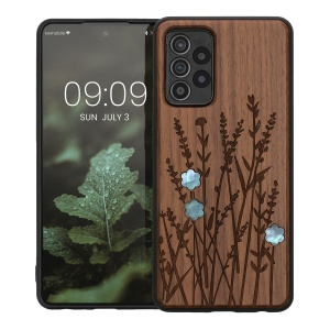 Husa Kwmobile pentru Samsung Galaxy A52/Galaxy A52 5G/Galaxy A52s 5G, Maro, Lemn/Silicon, 54354.16 - Img 2