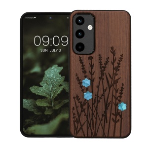 Husa Kwmobile pentru Samsung Galaxy A55, Maro/Albastru, Lemn, KWM000021PL006C - Img 2
