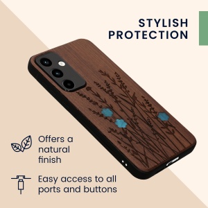 Husa Kwmobile pentru Samsung Galaxy A55, Maro/Albastru, Lemn, KWM000021PL006C - Img 6