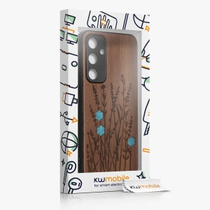 Husa Kwmobile pentru Samsung Galaxy A55, Maro/Albastru, Lemn, KWM000021PL006C - Img 8