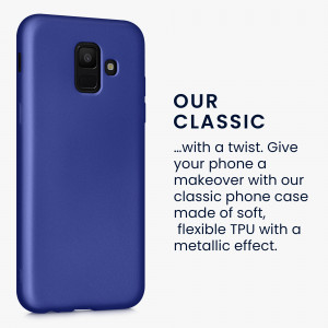 Husa Kwmobile pentru Samsung Galaxy A6 (2018), Silicon, Albastru, 46374.64 - Img 4