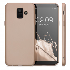 Husa Kwmobile pentru Samsung Galaxy A6 (2018), Silicon, Auriu, 46374.66 - Img 2