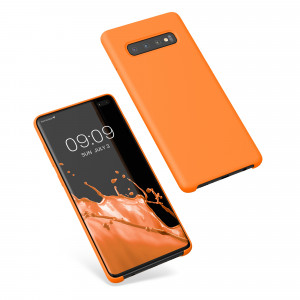 Husa kwmobile pentru Samsung Galaxy S10 Plus, Silicon, Portocaliu, 49028.150 - Img 2