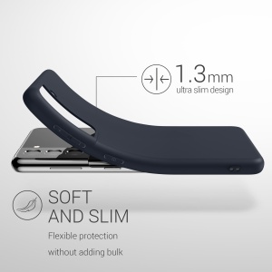 Husa Kwmobile pentru Samsung Galaxy S21, Albastru inchis, Silicon, KWM000012BS050C - Img 6