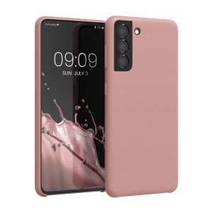 Husa Kwmobile pentru Samsung Galaxy S21, Roz deschis, Silicon, KWM000012BT080C - Img 1