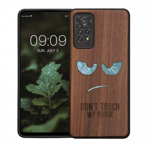 Husa Kwmobile pentru Xiaomi Redmi Note 11 Pro 5G/Redmi Note 12 Pro, Maro/Negru, Lemn/Silicon, 57381.15 - Img 2