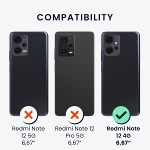 Husa Kwmobile pentru Xiaomi Redmi Note 12, Negru/Alb, Silicon, KWM000018UH002C - Img 5