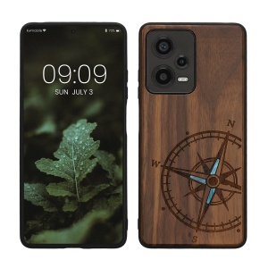 Husa Kwmobile pentru Xiaomi Redmi Note 12 Pro 5G, Maro/Albastru, Lemn, KWM000018BW004C - Img 1
