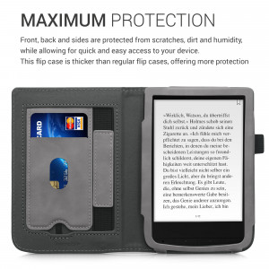 Husa pentru PocketBook Touch Lux 5 / Touch Lux 4 / Touch HD 3, Piele ecologica, Gri, kwmobile, 54817.02 - Img 4