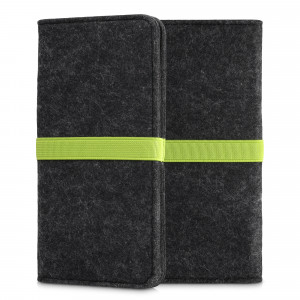 Husa Universala Kwmobile marime XL - 6,8 inch, Microfibra, Gri/Verde, 58046.03 - Img 1