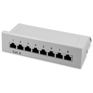 Patch Panel Cat6 cu 12 porturi RJ45 si montare pe perete, Kwmobile, Gri, Metal, 47695.03 - Img 1