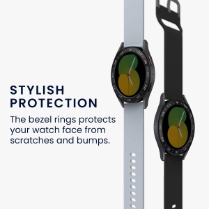 Rama cadran Kwmobile pentru Samsung Galaxy Watch 5, Negru/Argintiu, Aluminiu, KWM0000258Z001C - Img 7