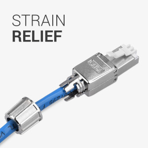 Set 10 Mufe CAT6A RJ-45 pentru cabluri Ethernet CAT6A ecranate, Kwmobile, Argintiu, Metal, 48471.10 - Img 5