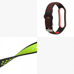 Set 2 curele kwmobile pentru Xiaomi Mi Smart Band 6/Mi Band 6/Band 5, Silicon, Verde/Rosu, 59792.05 - Img 7