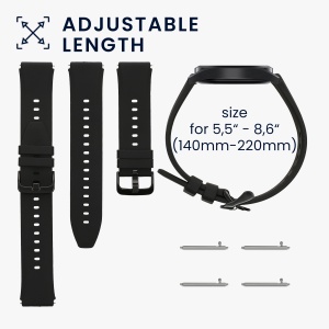 Set 2 Curele Kwmobile pentru Xiaomi Mi Watch Color Sport/S1 Active, Negru, Silicon, KWM000016JX005C - Img 6