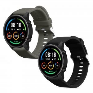 Set 2 Curele Kwmobile pentru Xiaomi Mi Watch/Mi Watch Color Sport, Gri/Negru, Silicon, 58466.05 - Img 2
