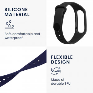 Set 2 Curele pentru Oppo Band Sport, Kwmobile, Negru/Albastru, Silicon, 57437.01 - Img 4