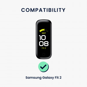 Set 2 Curele pentru Samsung Galaxy Fit 2, Kwmobile, Negru/Roz, Silicon, 53962.10 - Img 6