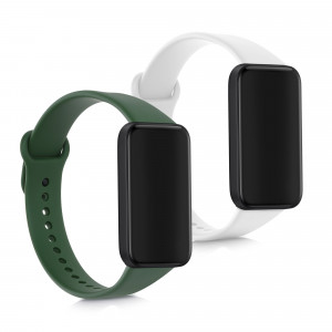 Set 2 Curele pentru Xiaomi Redmi Smart Band Pro, Kwmobile, Alb/Verde, Silicon, 57425.02 - Img 1