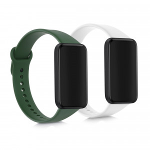 Set 2 Curele pentru Xiaomi Redmi Smart Band Pro, Kwmobile, Alb/Verde, Silicon, 57425.02 - Img 2