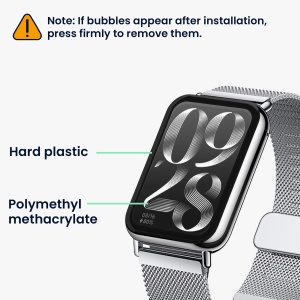 Set 2 Folii de protectie Kwmobile pentru Xiaomi Mi Band 8 Pro, Transparent/Negru, Polimer, KWM000024XW001C - Img 5