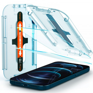Set 2 Folii de protectie Spigen Glas.TR EZ FIT pentru Apple iPhone 12 Pro Max - Img 1