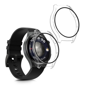 Set 2 Huse Kwmobile cu sticla securizata pentru Huawei Watch 4, Transparent, Plastic, 61909.02 - Img 1