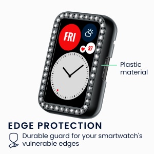 Set 2 Huse Kwmobile pentru Huawei Watch Fit, Transparent/Negru, Plastic, KWM000024ZO001C - Img 4
