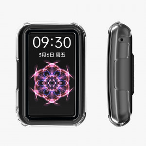 Set 2 huse kwmobile pentru OPPO Watch Free, Plastic, Negru/Transparent, 59315.01 - Img 7