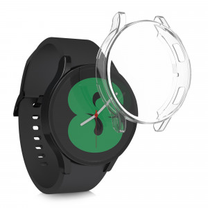 Set 2 huse pentru Samsung Galaxy Watch 4 (40mm), Kwmobile, Negru/Transparent, Silicon, 56188.02 - Img 2