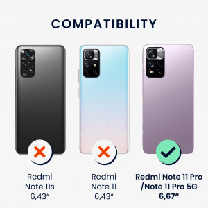 Set 3 folii de protectie Kwmobile pentru Xiaomi Redmi Note 11 Pro/Redmi Note 11 Pro 5G, Fata, Polimer, 57944.2 - Img 5