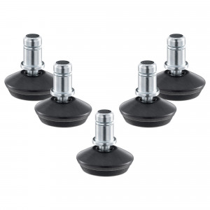Set 5 Picioare pentru scaun de birou tija 11 mm, Kwmobile, Negru, Otel, 56094.06 - Img 1