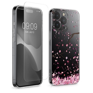 Set Husa si Folie de protectie Kwmobile pentru Apple iPhone 15 Pro, Multicolor, Silicon/Sticla securizata, KWM000022TF001C - Img 1