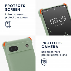 Bumper kwmobile pentru Google Pixel 6a, Silicon, Verde, 58567.172 - Img 4