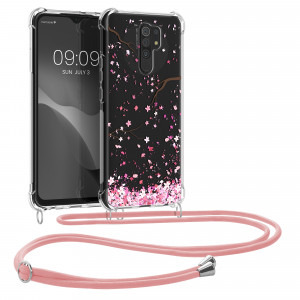 Bumper kwmobile pentru Xiaomi Redmi 9, Silicon, Transparent/Roz, 56532.02 - Img 1