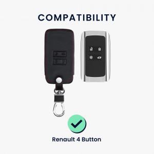 Husa Cheie Auto pentru Renault / Dacia - 4 Butoane - Keyless Go, Piele ecologica, Negru, 44637.01 - Img 6