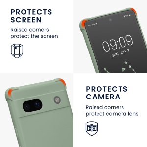Husa Kwmobile cu jnur pentru Google Pixel 7a, Verde deschis, Silicon, 61600.172 - Img 4