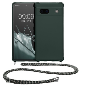 Husa Kwmobile cu jnur pentru Google Pixel 7a, Verde inchis, Silicon, KWM000019YH008C - Img 2