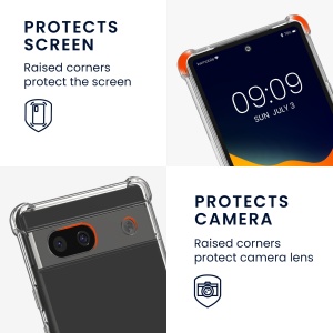 Husa Kwmobile cu jnur pentru Google Pixel 8a, Transparent/Negru, Silicon, KWM000020KZ001C - Img 4